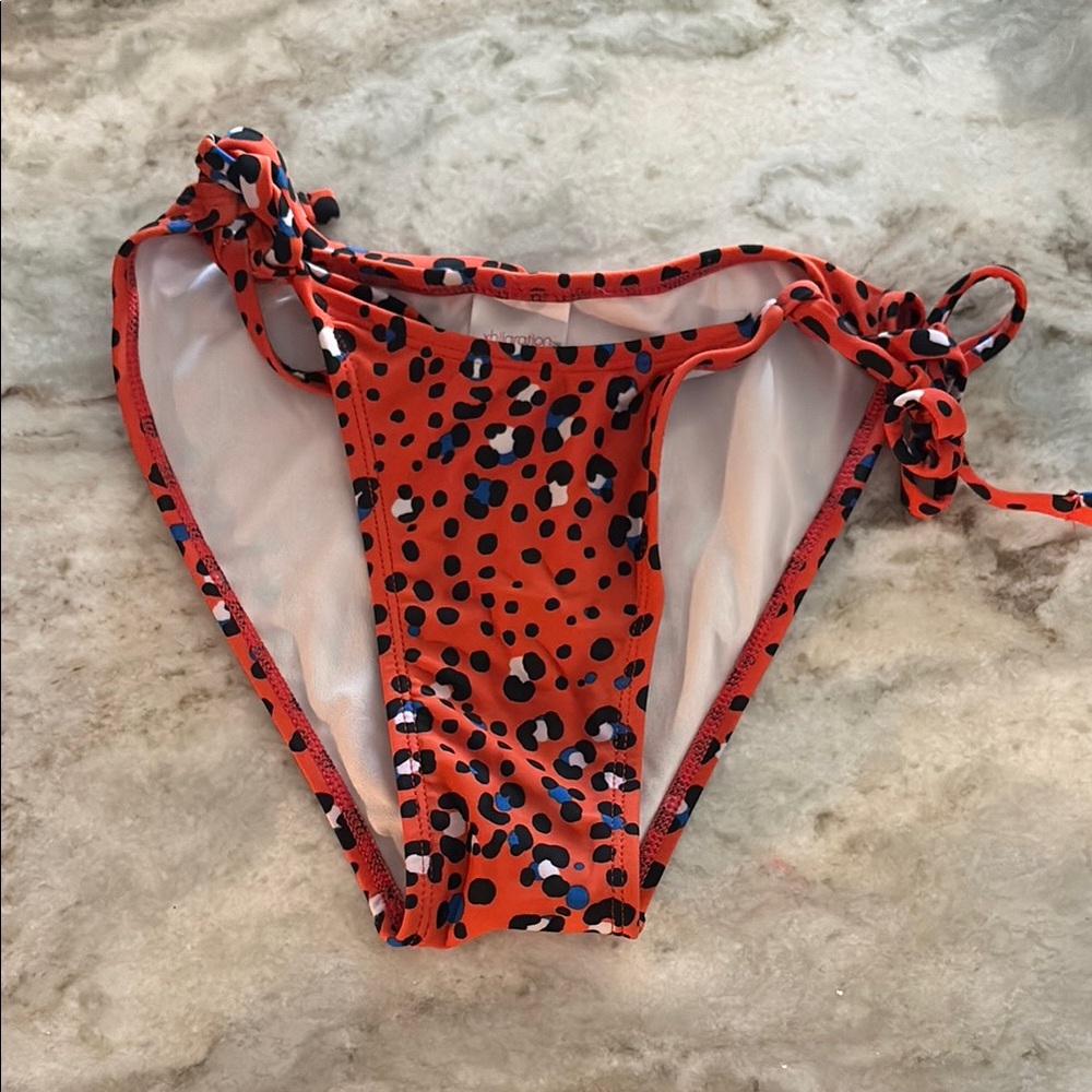 Xhilaration Red and Black Tie-Side Bikini Bottom